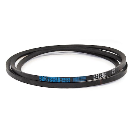 D&D SPA2932 Metric V-Belt, 2932mm Outside Length, 13 mm Top Width, 10 mm Thickness, 1 Ribs SPA2932